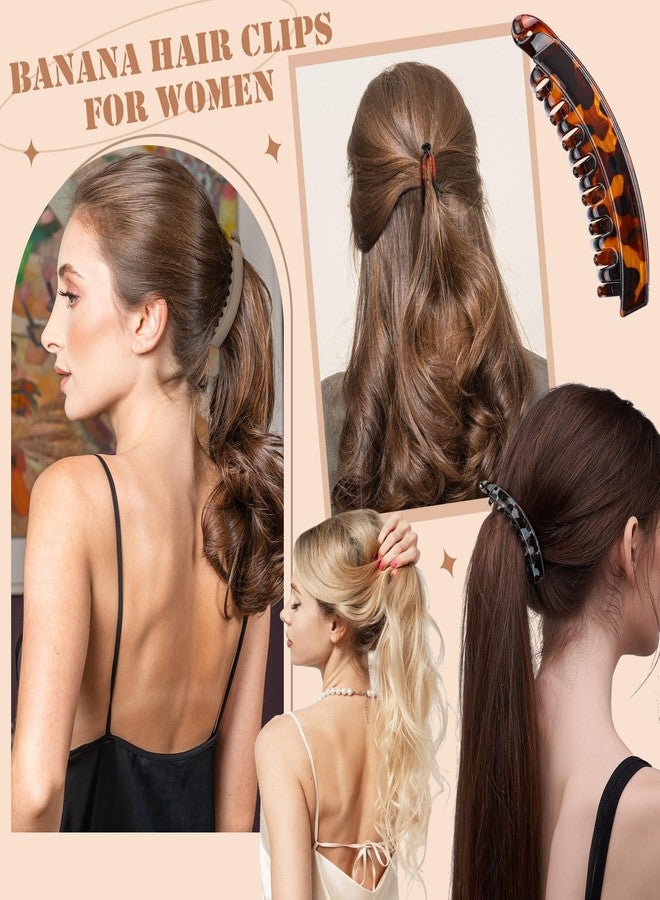 ProSuites 8PCS Banana Hair Clips for Women, Cute and Stylish French Hair Claw Clips, Tortoise & Solid Color Ponytail Holder Hair Accessories for Thin/Thick Hair, All Day Hold - Image 5
